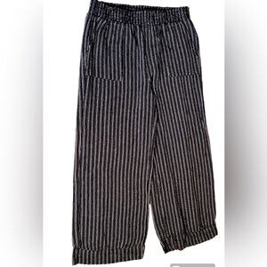 Time & True black and white pull on trousers.